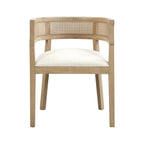 Lythor 7pc Dining Set with Cushioned Seats, Cane Rattan Webbing, Rubberwood by