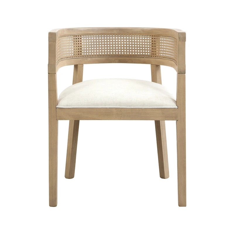 Lythor 7pc Dining Set with Cushioned Seats, Cane Rattan Webbing, Rubberwood by
