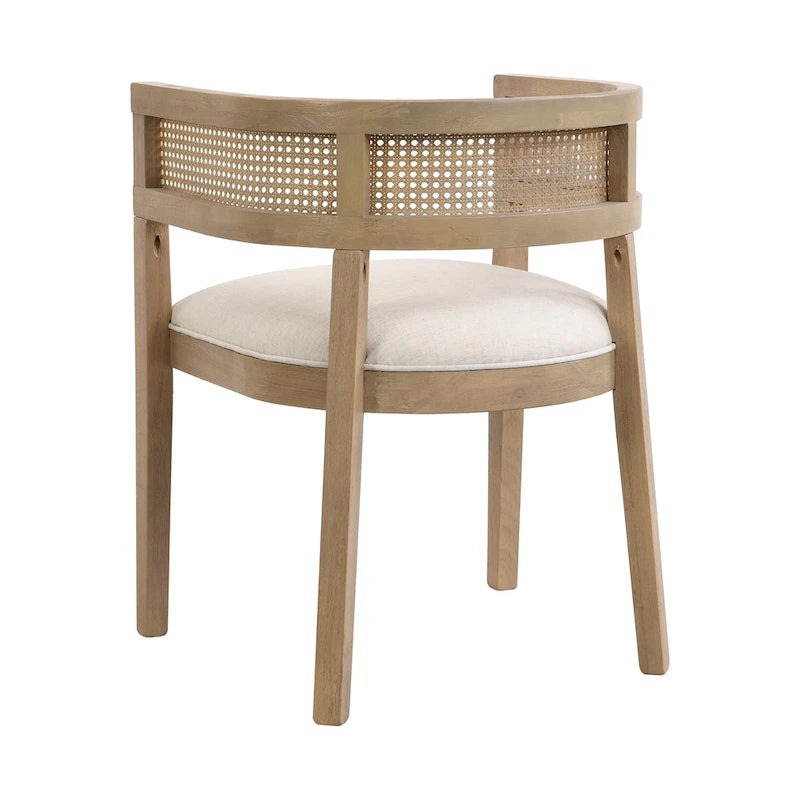 Lythor 7pc Dining Set with Cushioned Seats, Cane Rattan Webbing, Rubberwood by