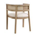 Lythor 7pc Dining Set with Cushioned Seats, Cane Rattan Webbing, Rubberwood by
