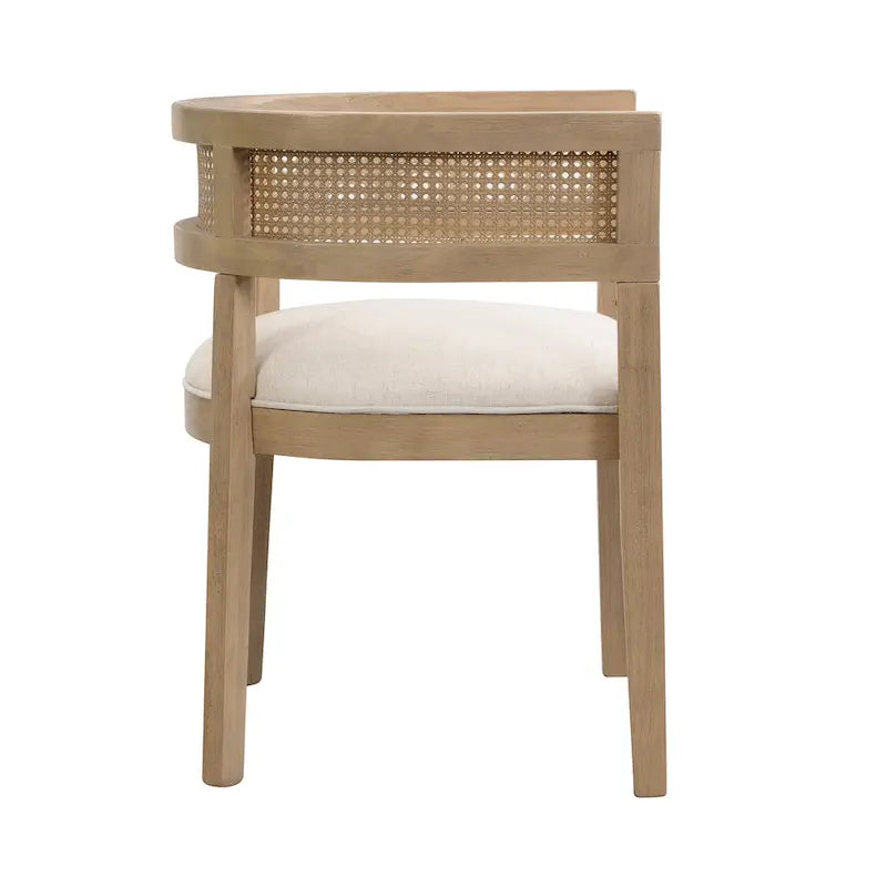 Lythor 7pc Dining Set with Cushioned Seats, Cane Rattan Webbing, Rubberwood by