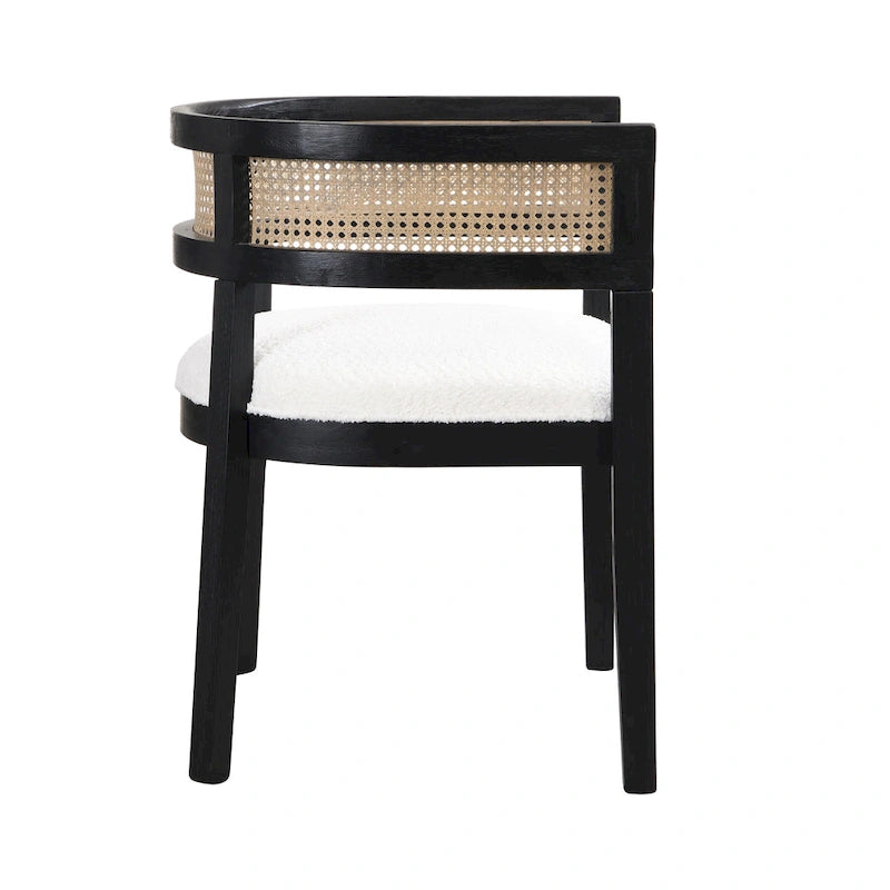 Lythor 7pc Dining Set with Cushioned Seats, Cane Rattan Webbing, Rubberwood by