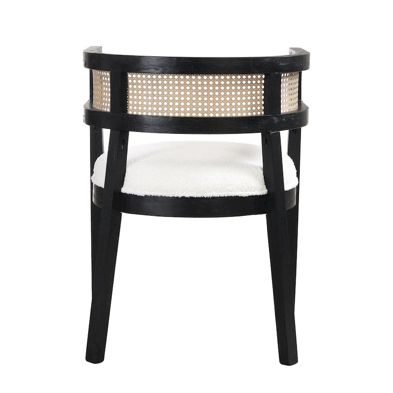 Lythor 7pc Dining Set with Cushioned Seats, Cane Rattan Webbing, Rubberwood by