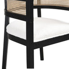 Lythor 7pc Dining Set with Cushioned Seats, Cane Rattan Webbing, Rubberwood by