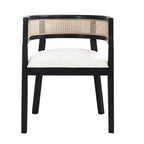 Lythor 7pc Dining Set with Cushioned Seats, Cane Rattan Webbing, Rubberwood by