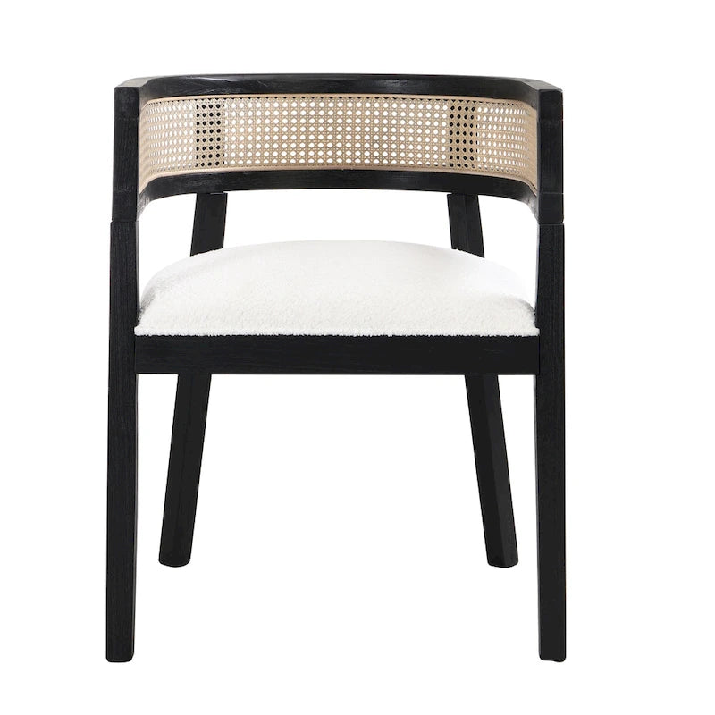 Lythor 7pc Dining Set with Cushioned Seats, Cane Rattan Webbing, Rubberwood by