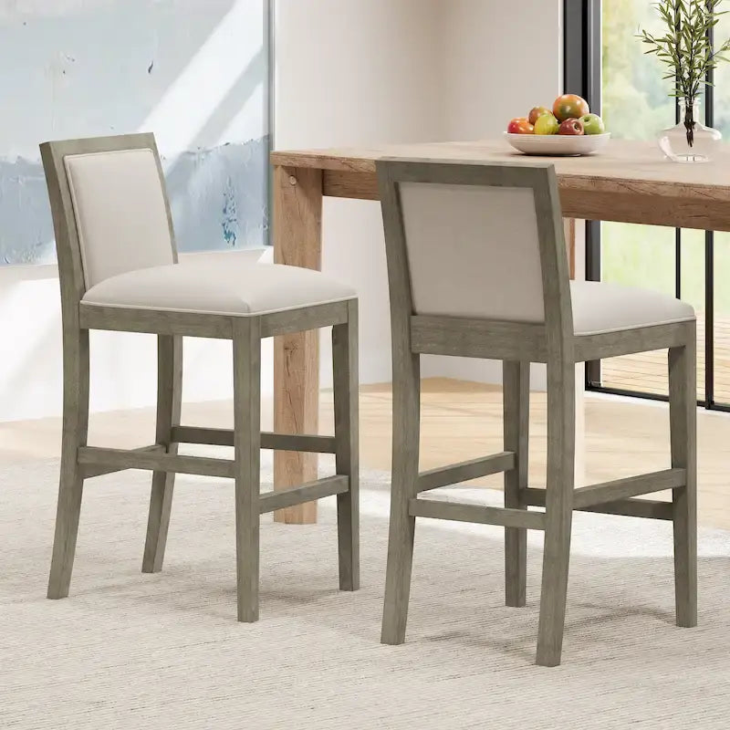 Kyrren Modern Upholstered 30.5-Inch BarStools with Cushioned Seat and Back, Set of 2 by