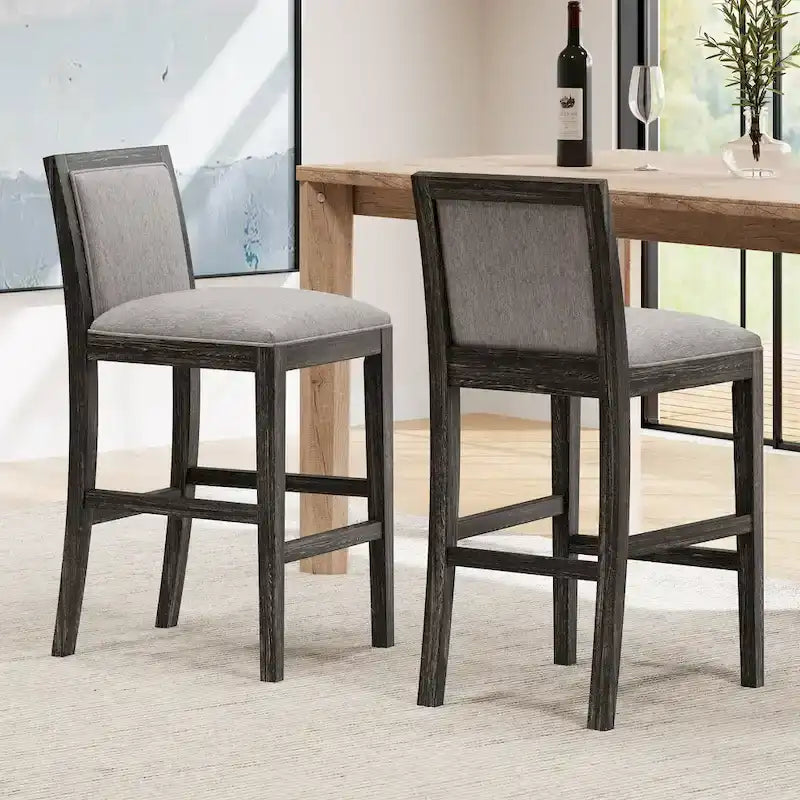 Kyrren Modern Upholstered 30.5-Inch BarStools with Cushioned Seat and Back, Set of 2 by 