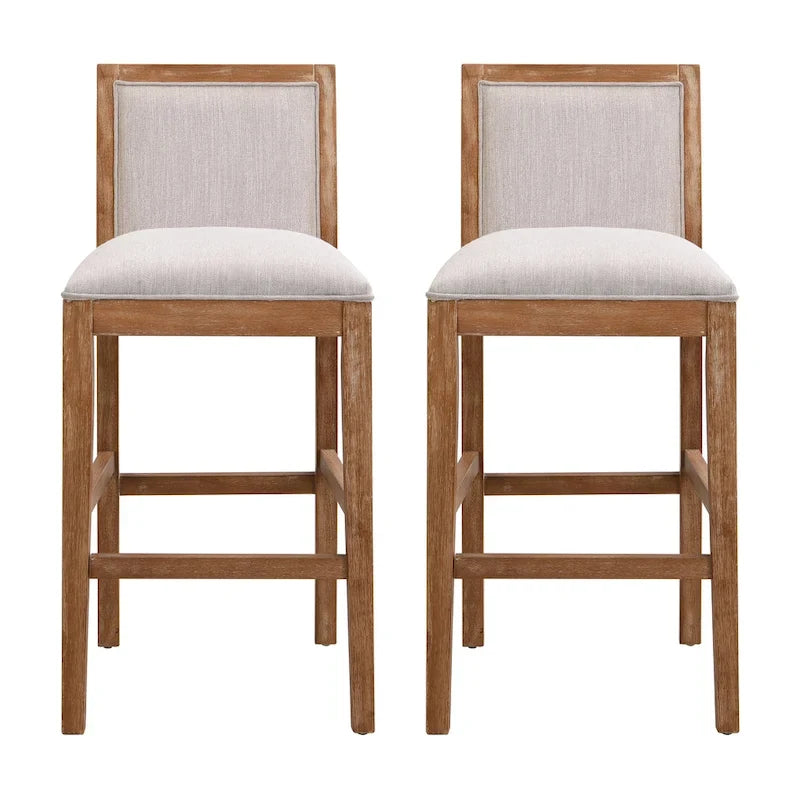 Kyrren Modern Upholstered 30.5-Inch BarStools with Cushioned Seat and Back, Set of 2 by