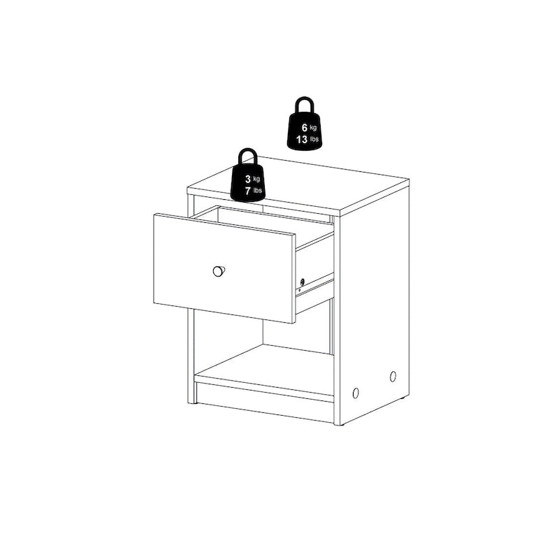 Zoe 1-drawer Nightstand
