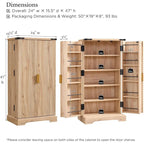 Modern Fluted Pantry Cabinet, Storage Cabinet, Wood Cupboard Organizer