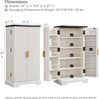Modern Fluted Pantry Cabinet, Storage Cabinet, Wood Cupboard Organizer