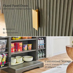 Modern Fluted Pantry Cabinet, Storage Cabinet, Wood Cupboard Organizer