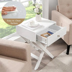 Costway Side Nightstand with Drawer x Shaped Structure Accent Sofa End