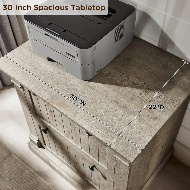 Farmhouse File Cabinet, Wood Lateral Filing Cabinet, Storage Cabinet