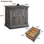 Farmhouse File Cabinet, Wood Lateral Filing Cabinet, Storage Cabinet