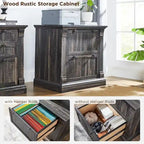 Farmhouse File Cabinet, Wood Lateral Filing Cabinet, Storage Cabinet
