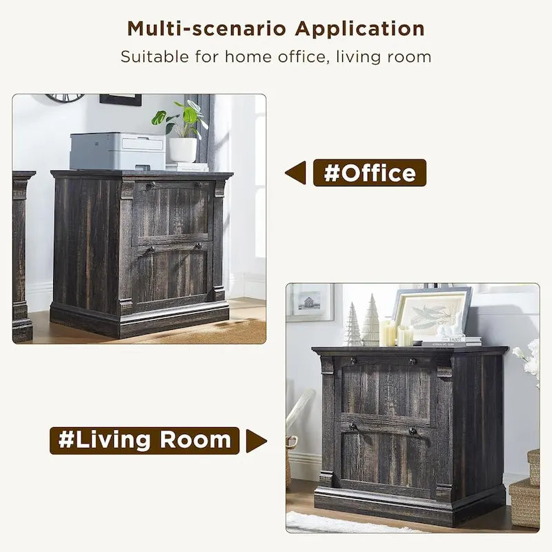 Farmhouse File Cabinet, Wood Lateral Filing Cabinet, Storage Cabinet