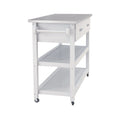 Stainless Steel Table Top White Kicthen Cart With Two Drawers(no include stool)
