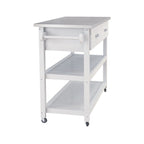 Stainless Steel Table Top White Kicthen Cart With Two Drawers(no include stool)