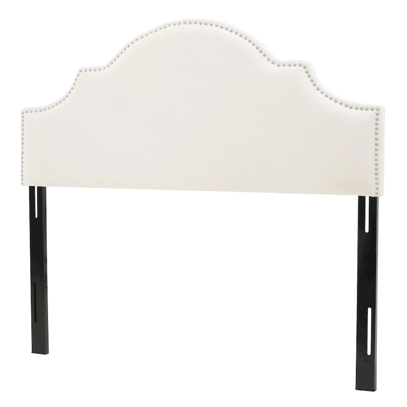 Bianca Adjustable Full/Queen Studded Fabric Headboard by