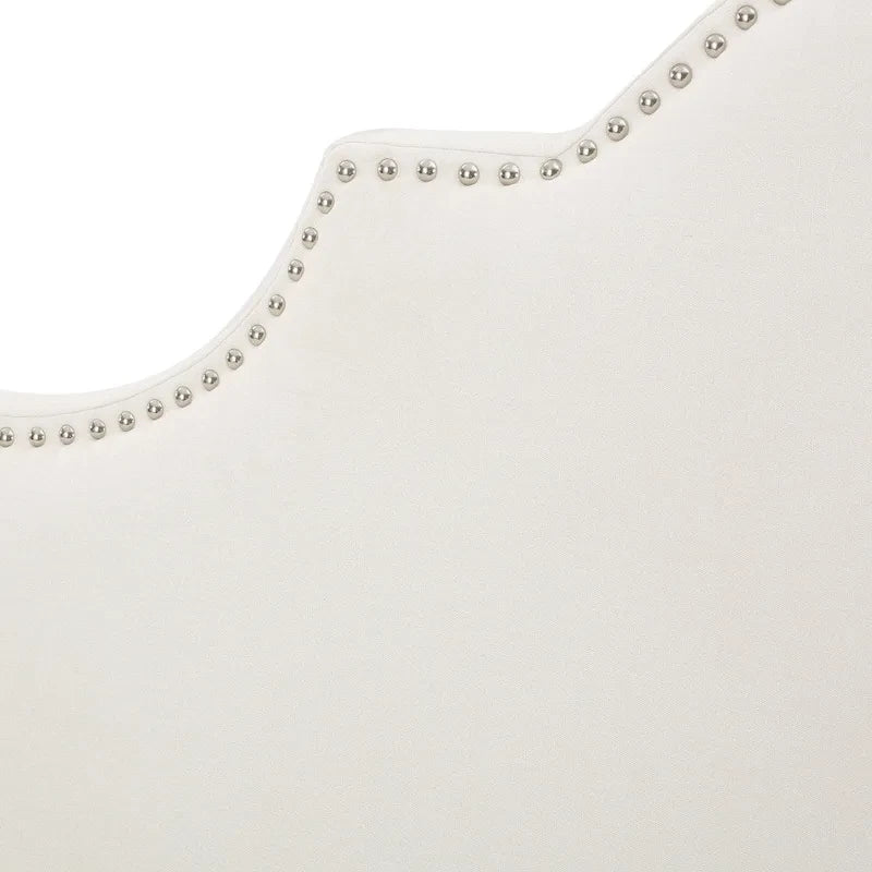 Bianca Adjustable Full/Queen Studded Fabric Headboard by