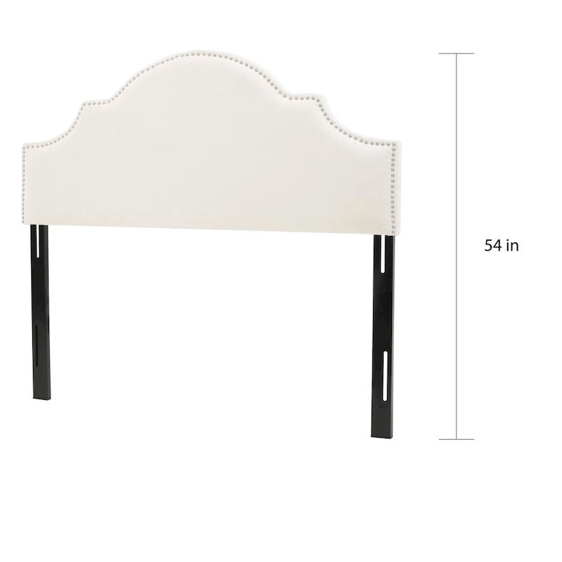 Bianca Adjustable Full/Queen Studded Fabric Headboard by