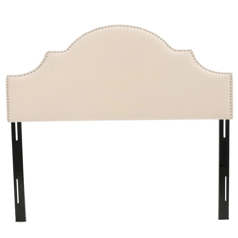 Bianca Adjustable Full/Queen Studded Fabric Headboard by