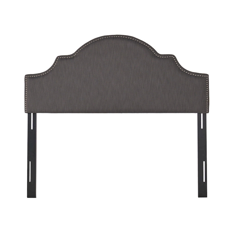 Bianca Adjustable Full/Queen Studded Fabric Headboard by
