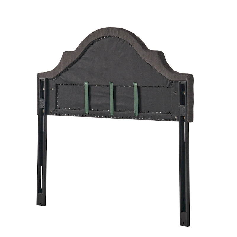 Bianca Adjustable Full/Queen Studded Fabric Headboard by