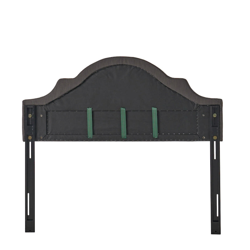 Bianca Adjustable Full/Queen Studded Fabric Headboard by