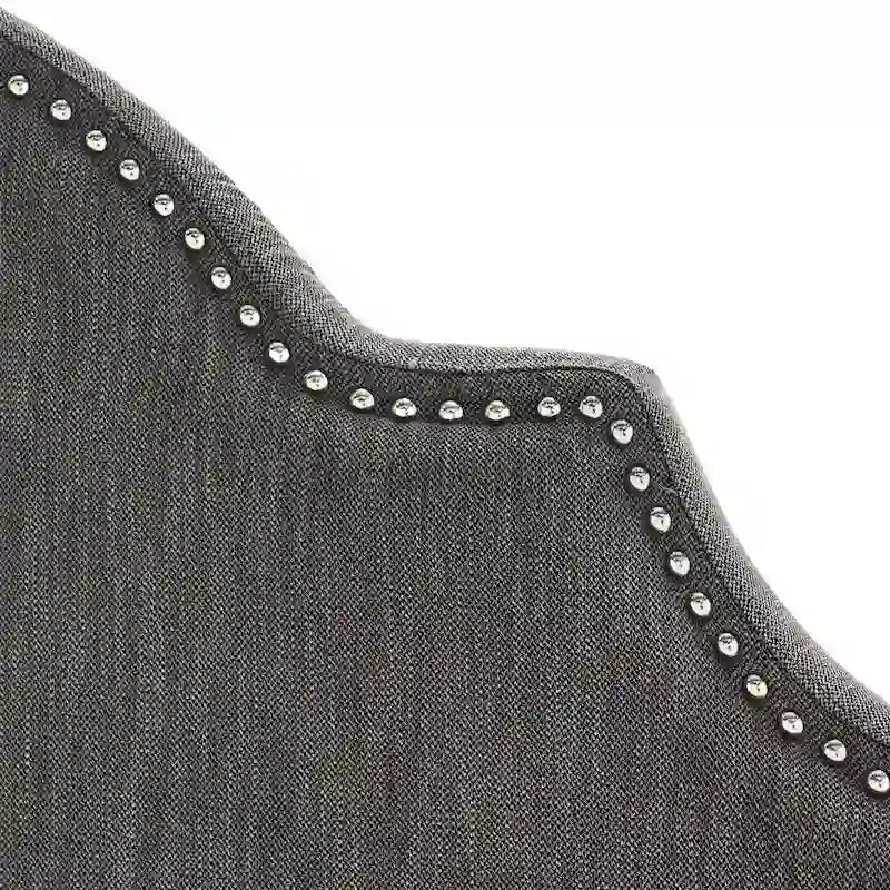 Bianca Adjustable Full/Queen Studded Fabric Headboard by