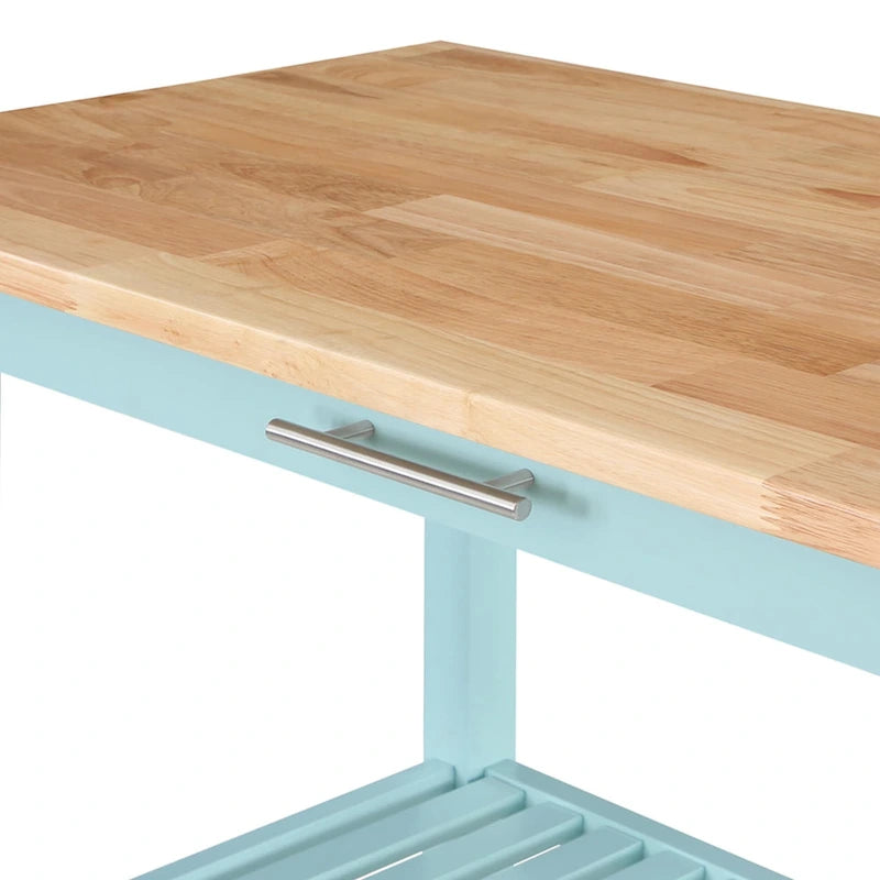 Designs2Go 3 Tier Butcher Block Kitchen Prep Island with Drawer