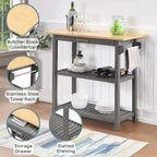 Designs2Go 3 Tier Butcher Block Kitchen Prep Island with Drawer