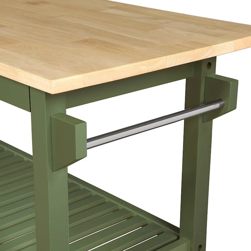 Designs2Go 3 Tier Butcher Block Kitchen Prep Island with Drawer