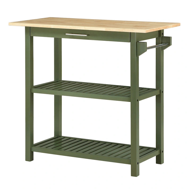 Designs2Go 3 Tier Butcher Block Kitchen Prep Island with Drawer