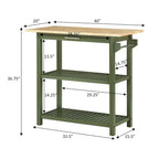 Designs2Go 3 Tier Butcher Block Kitchen Prep Island with Drawer