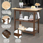 Designs2Go 3 Tier Butcher Block Kitchen Prep Island with Drawer