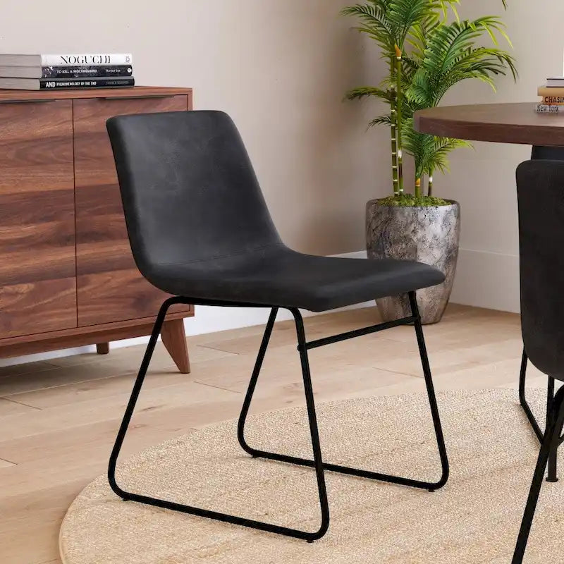 18 Inch Indoor Dining Table Chairs, LeatherSoft Upholstery-Set of 2