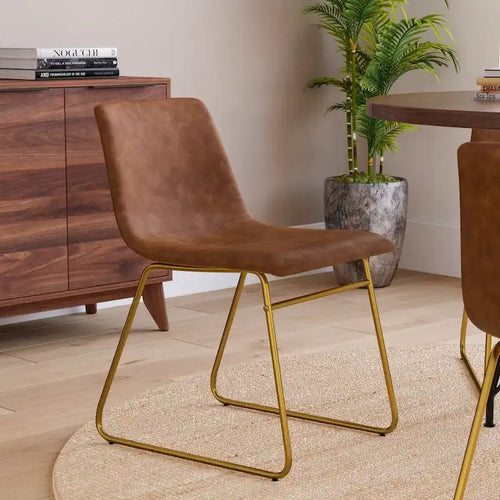 18 Inch Indoor Dining Table Chairs, LeatherSoft Upholstery-Set of 2