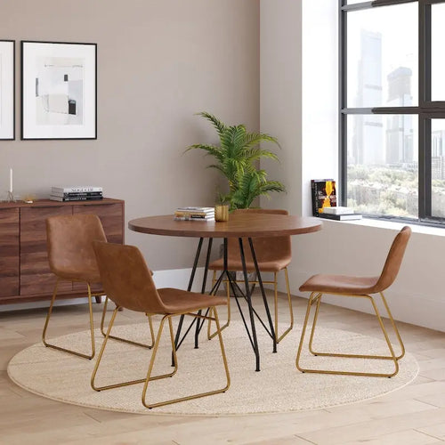 18 Inch Indoor Dining Table Chairs, LeatherSoft Upholstery-Set of 2