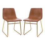 18 Inch Indoor Dining Table Chairs, LeatherSoft Upholstery-Set of 2