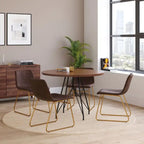 18 Inch Indoor Dining Table Chairs, LeatherSoft Upholstery-Set of 2