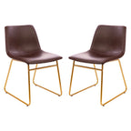 18 Inch Indoor Dining Table Chairs, LeatherSoft Upholstery-Set of 2