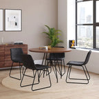 18 Inch Indoor Dining Table Chairs, LeatherSoft Upholstery-Set of 2
