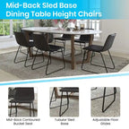 18 Inch Indoor Dining Table Chairs, LeatherSoft Upholstery-Set of 2