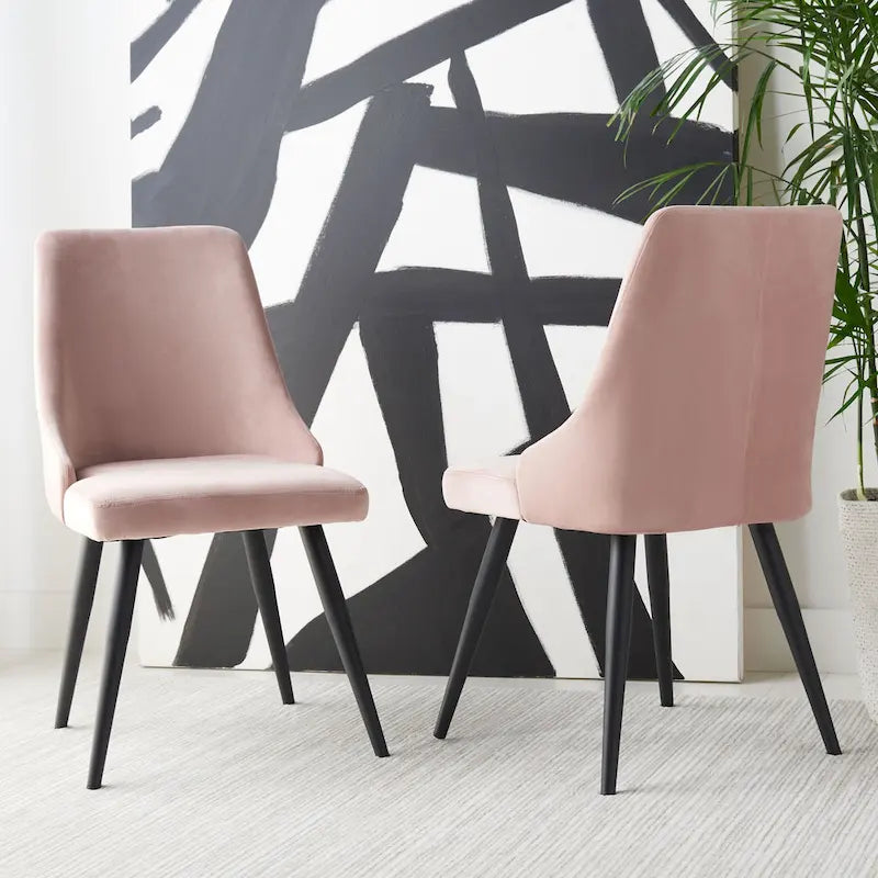 SAFAVIEH Zoi Modern Velvet Dining Room Chair (Set of 2) - 22.2 W x 18.8 L x 34.3 H