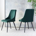 SAFAVIEH Zoi Modern Velvet Dining Room Chair (Set of 2) - 22.2 W x 18.8 L x 34.3 H