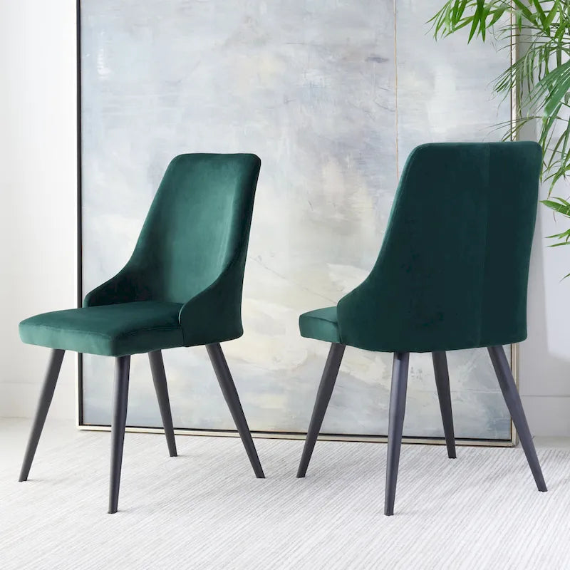 SAFAVIEH Zoi Modern Velvet Dining Room Chair (Set of 2) - 22.2 W x 18.8 L x 34.3 H