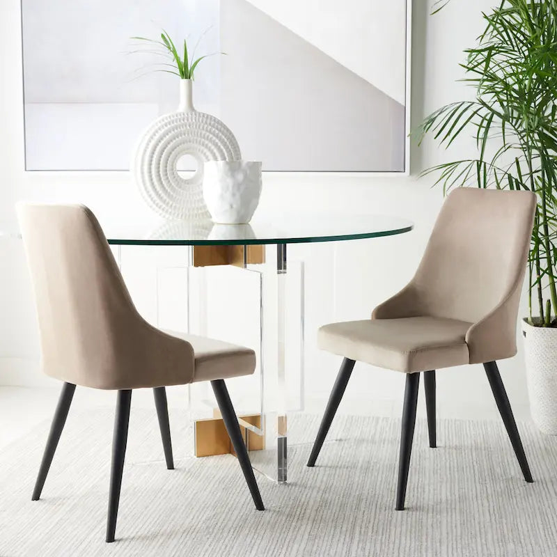 SAFAVIEH Zoi Modern Velvet Dining Room Chair (Set of 2) - 22.2 W x 18.8 L x 34.3 H